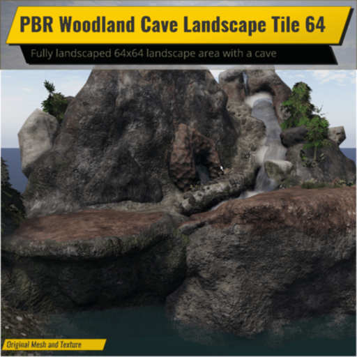 PBR Woodland Cave Landscape Tile 64